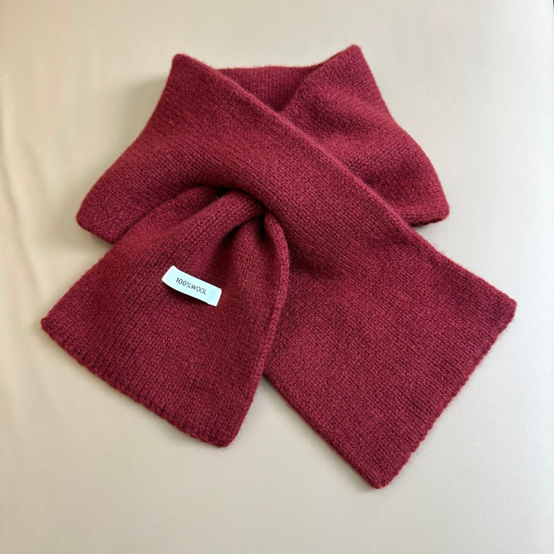 100% gyapjú sál, uniszex, koreai stílusú, őszi-téli szezonhoz, egyszínű kötött sál