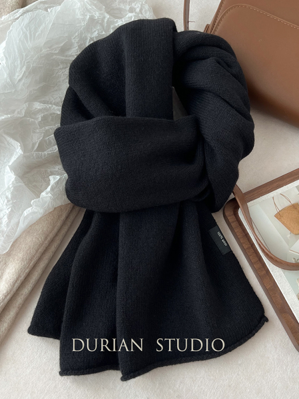 Šal od 100% vune, jednobojna crvena, 50x50 cm, unisex, korejski stil, minimalistički