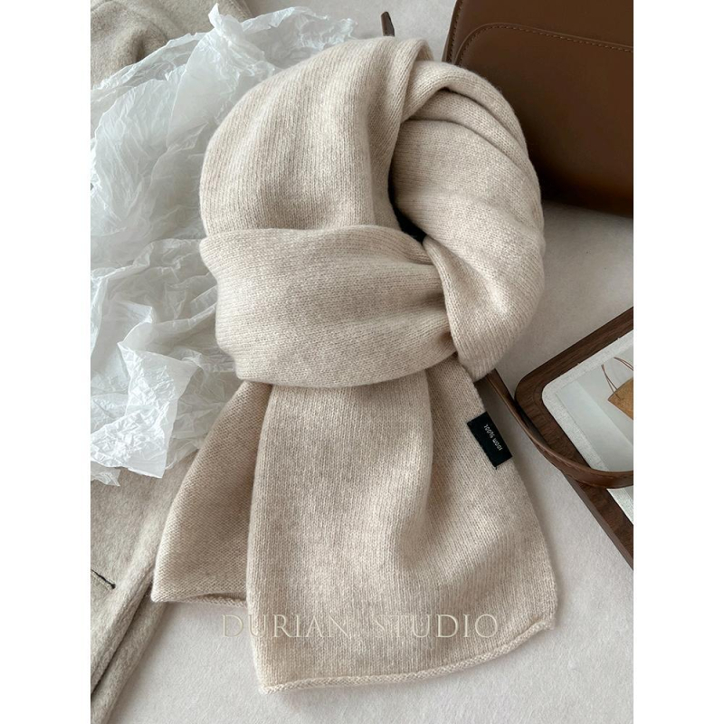 Šal od 100% vune, jednobojna crvena, 50x50 cm, unisex, korejski stil, minimalistički