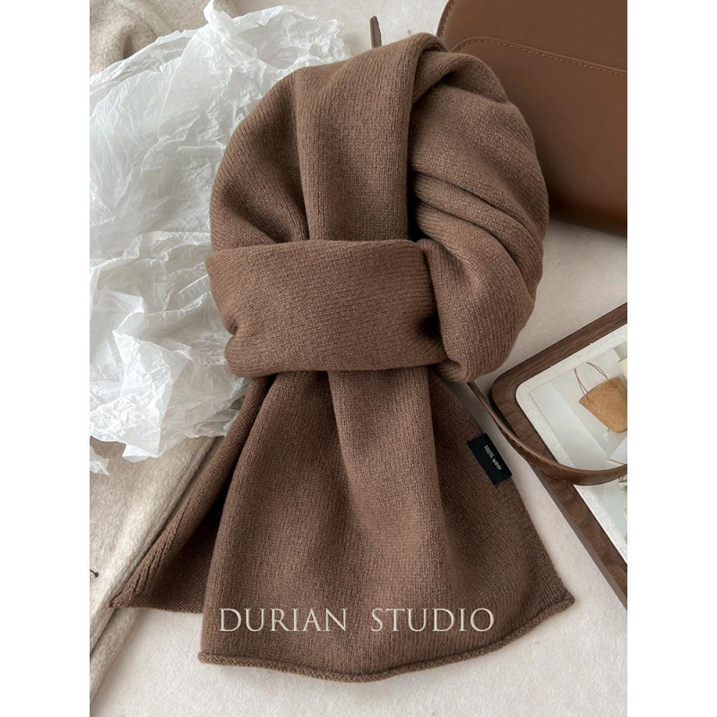 Šal od 100% vune, jednobojna crvena, 50x50 cm, unisex, korejski stil, minimalistički