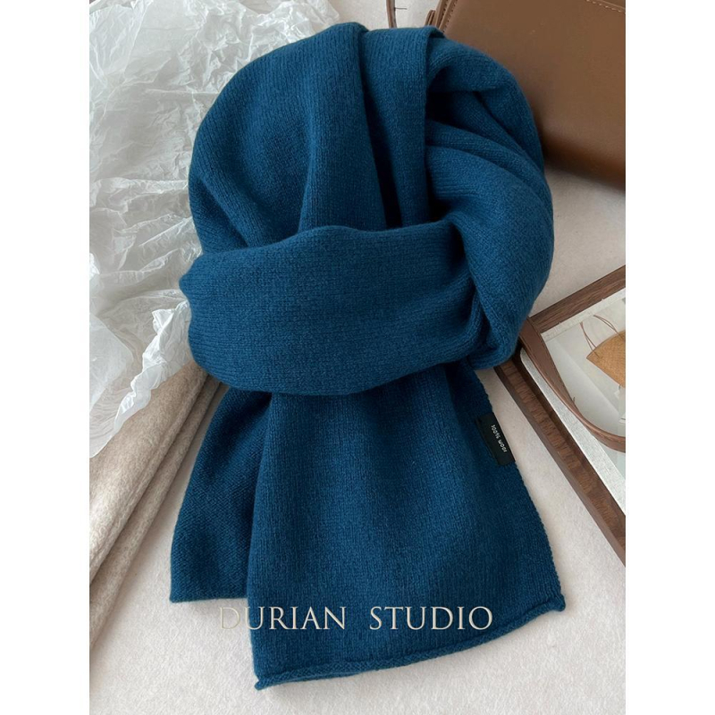 Šal od 100% vune, jednobojna crvena, 50x50 cm, unisex, korejski stil, minimalistički