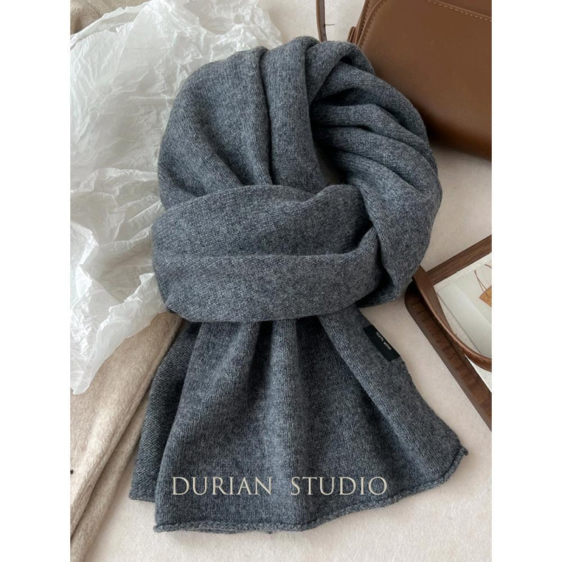 Šal od 100% vune, jednobojna crvena, 50x50 cm, unisex, korejski stil, minimalistički