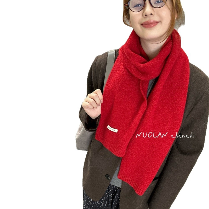 Unisex jednobojni pleteni šal od vune za jesen i zimu