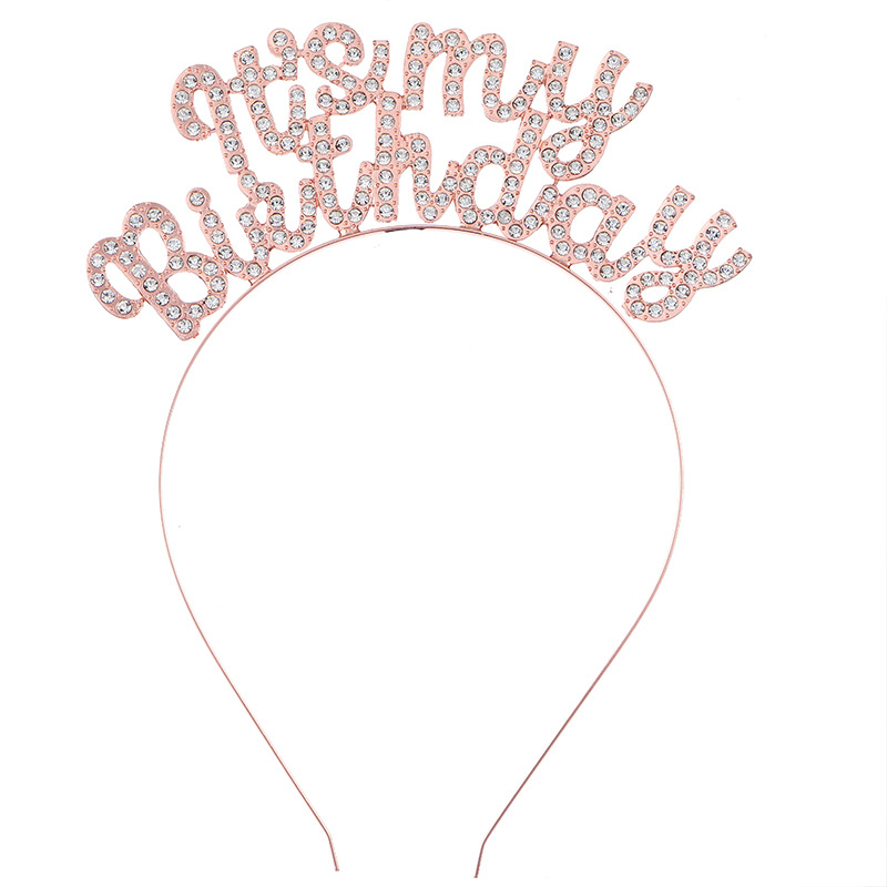 Čelenka za kosu s kristalima s natpisom It's my birthday