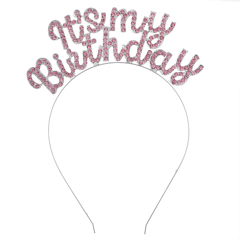 Čelenka za kosu s kristalima s natpisom It's my birthday