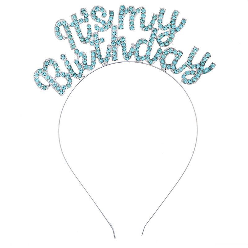 Čelenka za kosu s kristalima s natpisom It's my birthday