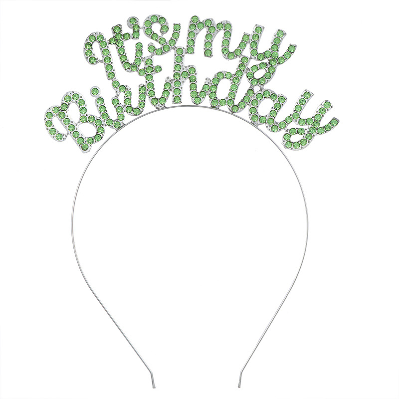 Čelenka za kosu s kristalima s natpisom It's my birthday