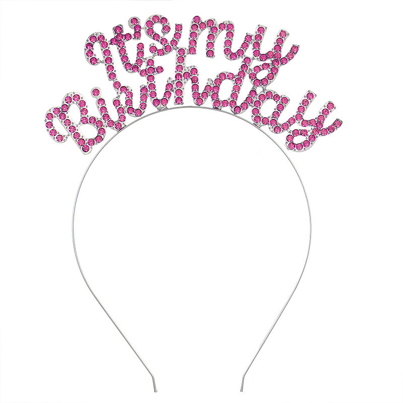 Čelenka za kosu s kristalima s natpisom It's my birthday