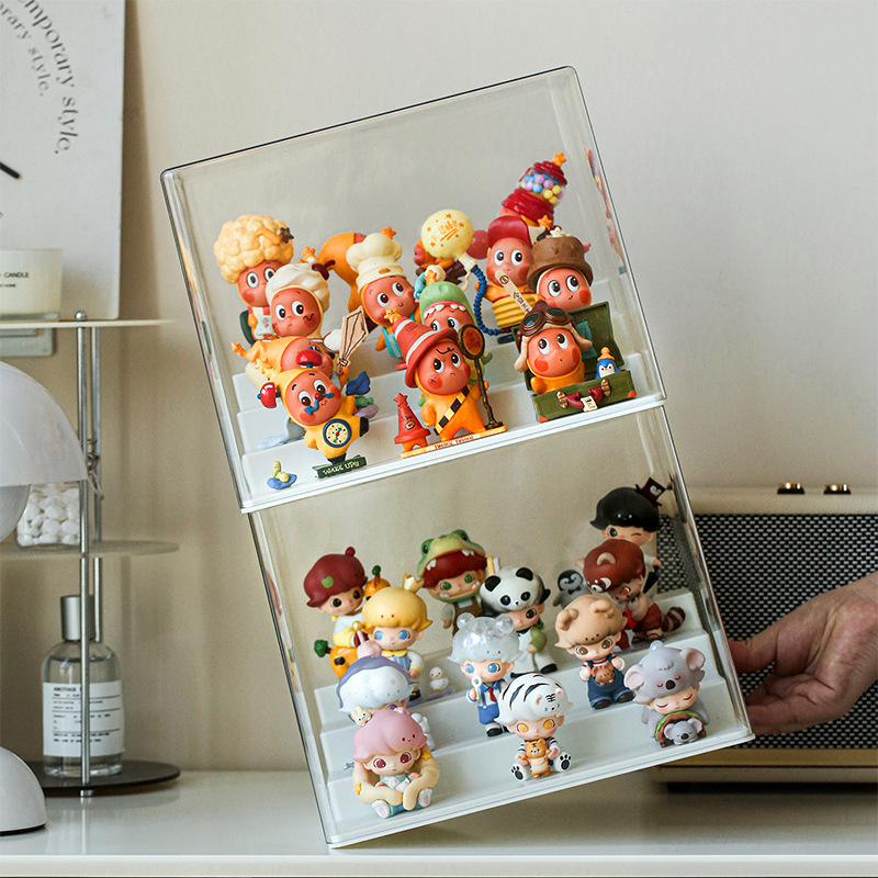 Prozirna akril vitrina za blind boxe, prašini otporna, debela i za slaganje, pogodna za LEGO kocke, figurice i kolekcionarske predmete