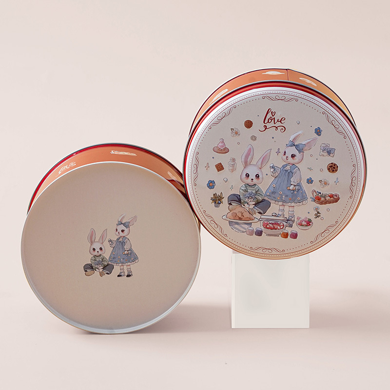 Okrugla limena kutija za kekse – elegantna kutija za slatkiše White Rabbit