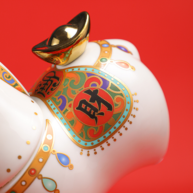 Godina konja – porcelanska dekoracija, kreativna keramička čajna posuda i štednjak, blagajna, dar za otvorenje trgovine, kućna dekoracija