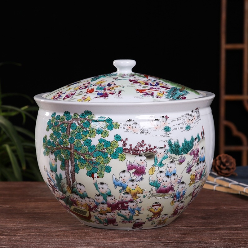 Bijela porcelanska posuda za kuhinju s poklopcem, spremnik za rižu, žitarice i čaj, velik kapacitet