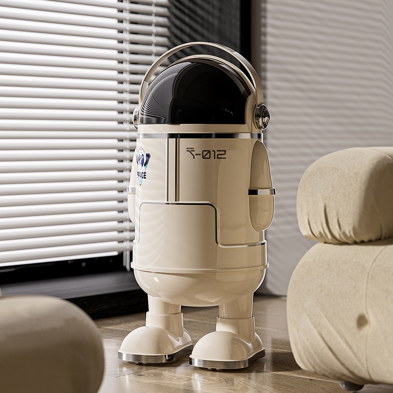 Spremnik za otpad u stilu astronauta za kućnu upotrebu, kanta za otpad s preklopnim poklopcem, pogodan za dnevni boravak i spavaću sobu, kapacitet 12 l
