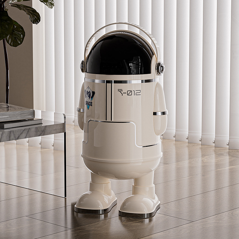Spremnik za otpad u stilu astronauta za kućnu upotrebu, kanta za otpad s preklopnim poklopcem, pogodan za dnevni boravak i spavaću sobu, kapacitet 12 l