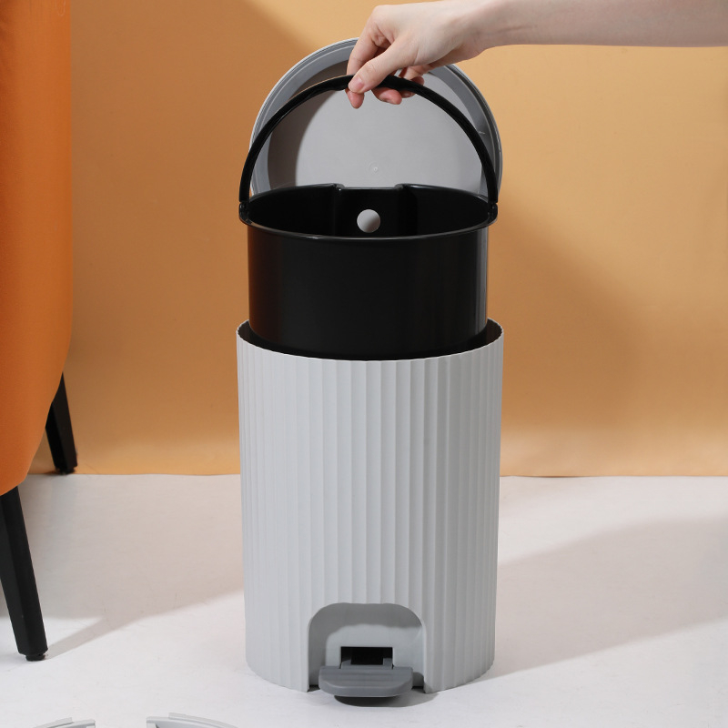 Nova kućna kanta za smeće s poklopcem, kapaciteta 12 L, s pedalama, plastična, pogodan za kuhinju, dnevni boravak, spavaću sobu i kupaonicu