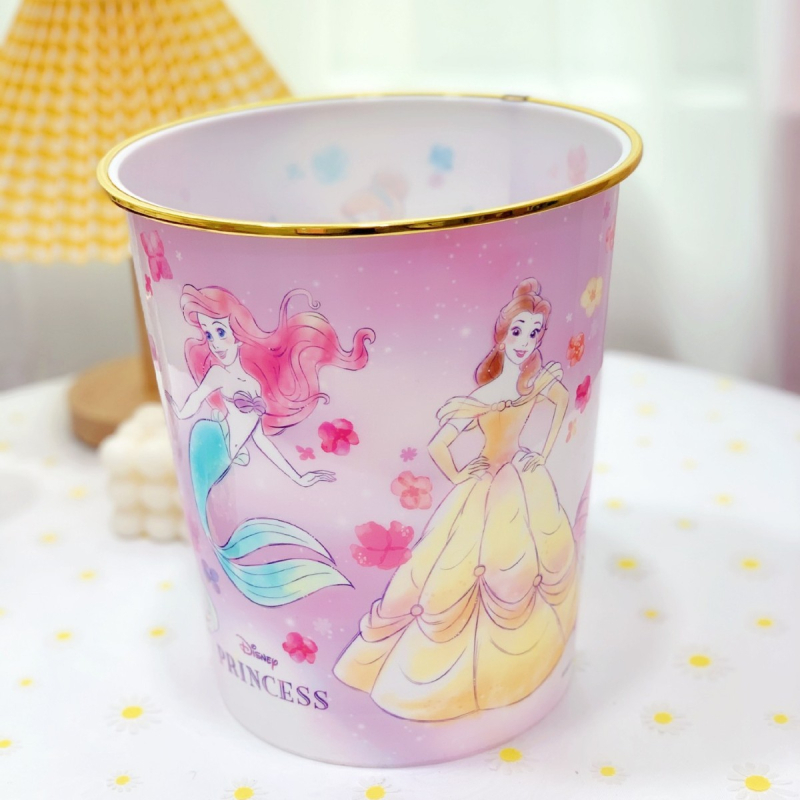 Kružni plastični kanta za otpad s dizajnom My Melody i Cinnamon Roll, 8 L, kućna upotreba, bez poklopca.