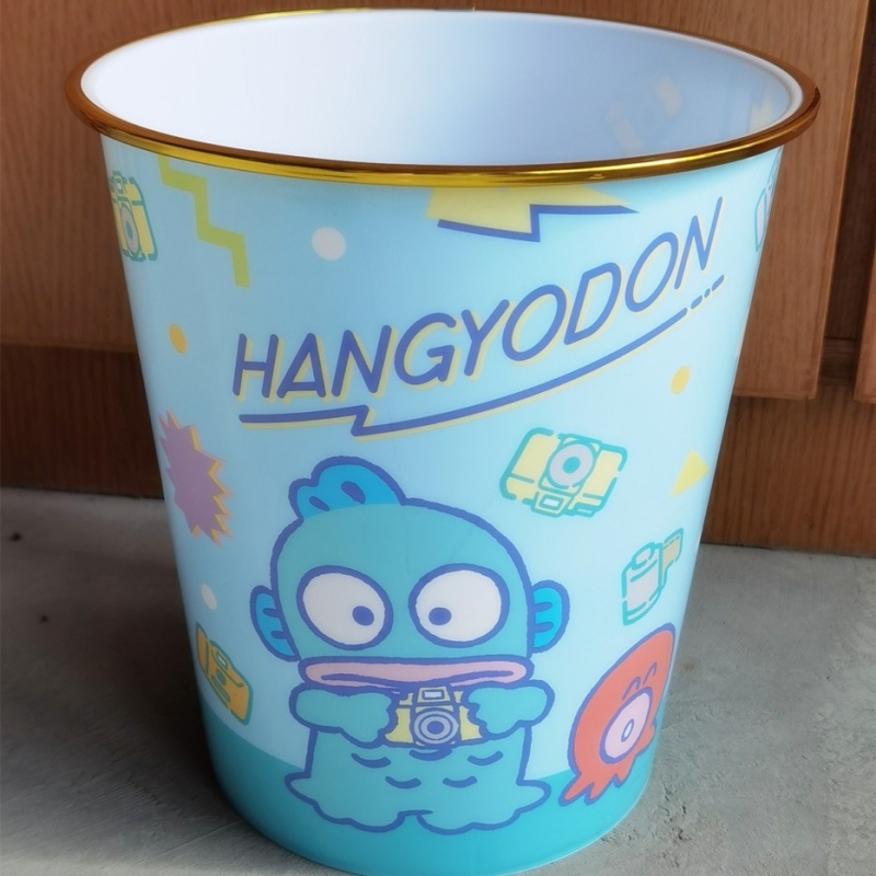 Kružni plastični kanta za otpad s dizajnom My Melody i Cinnamon Roll, 8 L, kućna upotreba, bez poklopca.