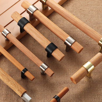 Japanski stil ručka za vrata garderobe i ormarića za cipele, masivno drvo, crno-zlatna, minimalistička ručica s jednim otvorom za ladicu