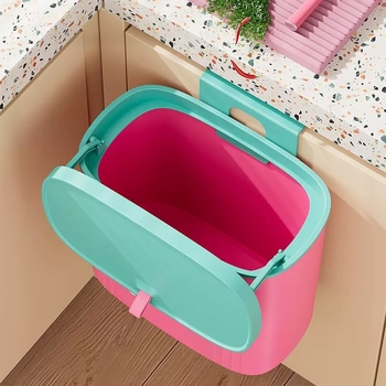Zidni koš za smeće za kuhinju s poklopcem, 8 L, plastični, četvrtasti oblik, kućna upotreba