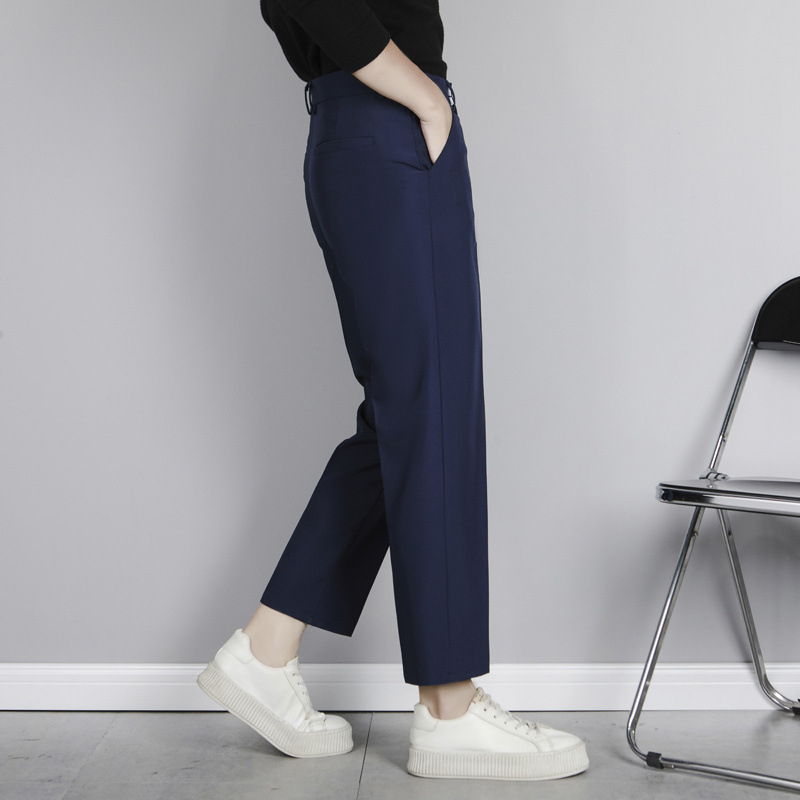 Muške hlače slim straight, duljina 9/10, ljetne, otporne na nabor, bez glačanja, casual hlače s drapiranim izgledom