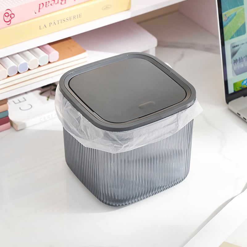 Desktop kutija za pohranu, mini, s pritisknim poklopcem i pop-up poklopom, za kućnu upotrebu