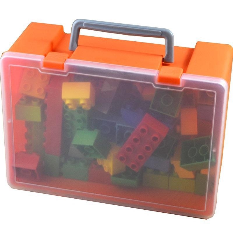 Plastična kutija za skladištenje s preklopnim poklopcem, prozirna, velika zapremina, prenosna za male dijelove i igračke.