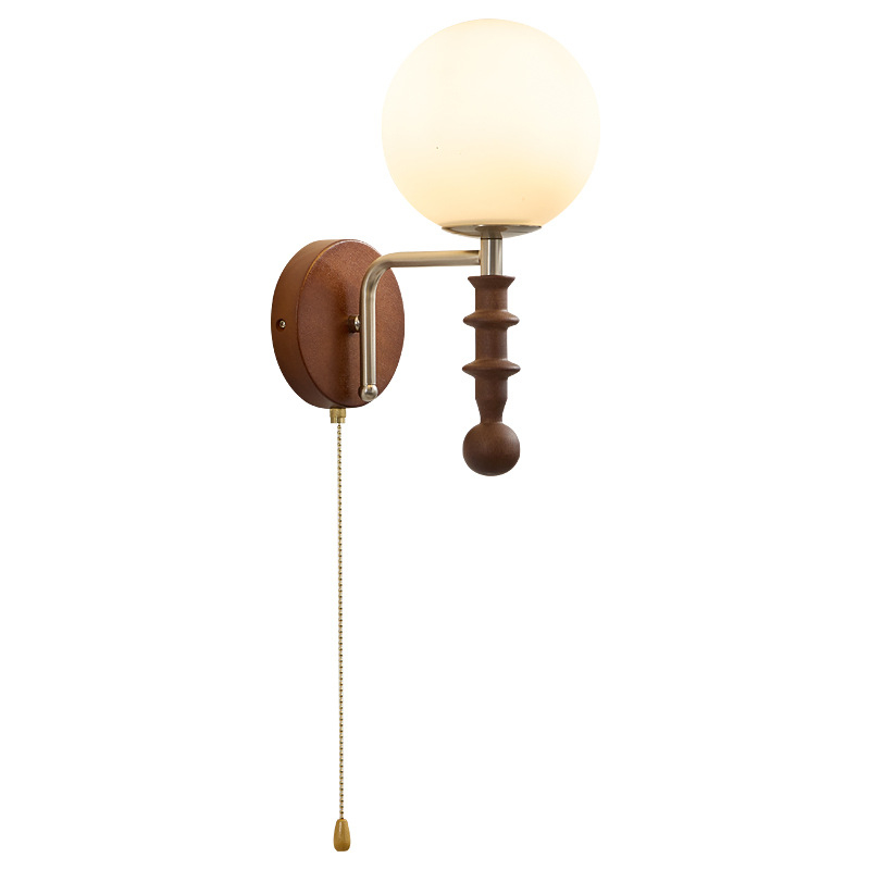 Stenska lampa u stilu Wabi-Sabi Vintage – Francusko-kineska kombinacija, rasvjeta za dnevni boravak, spavaću sobu i balkon uz krevet.