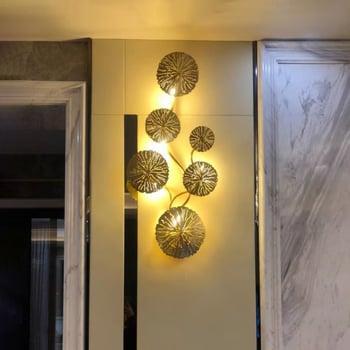 Stenska svjetiljka s listom lotosa, novi kineski stil, moderno minimalističko osvjetljenje za dnevni boravak, hodnik i spavaću sobu