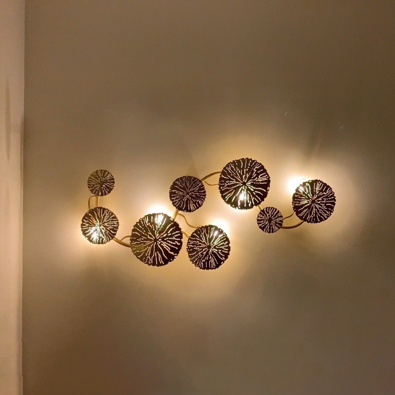 Stenska svjetiljka s listom lotosa, novi kineski stil, moderno minimalističko osvjetljenje za dnevni boravak, hodnik i spavaću sobu