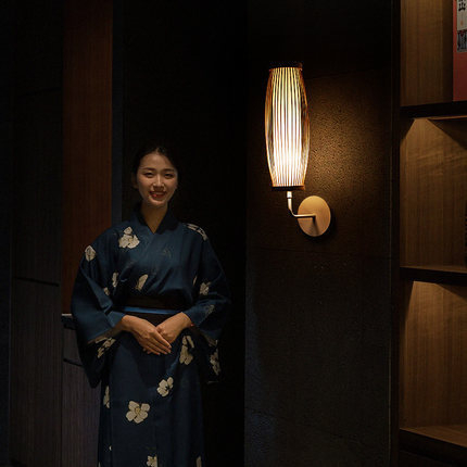 Japanski stil zidna svjetiljka od bambusa, ručno pleteni bambusov sjenilo, minimalistički zen dizajn, moderni kineski stil, za spavaću sobu i čajnu sobu