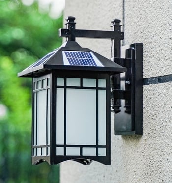 Mingshi JD-2021 Solarna zidna svjetiljka za vanjske prostore – IP65 vodootporna za vrt i balkon, LED 5730, 24–36 sati, 220V, Retro stil nostalgije