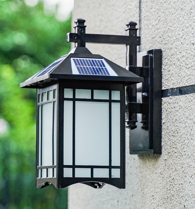 Mingshi JD-2021 Solarna zidna svjetiljka za vanjske prostore – IP65 vodootporna za vrt i balkon, LED 5730, 24–36 sati, 220V, Retro stil nostalgije