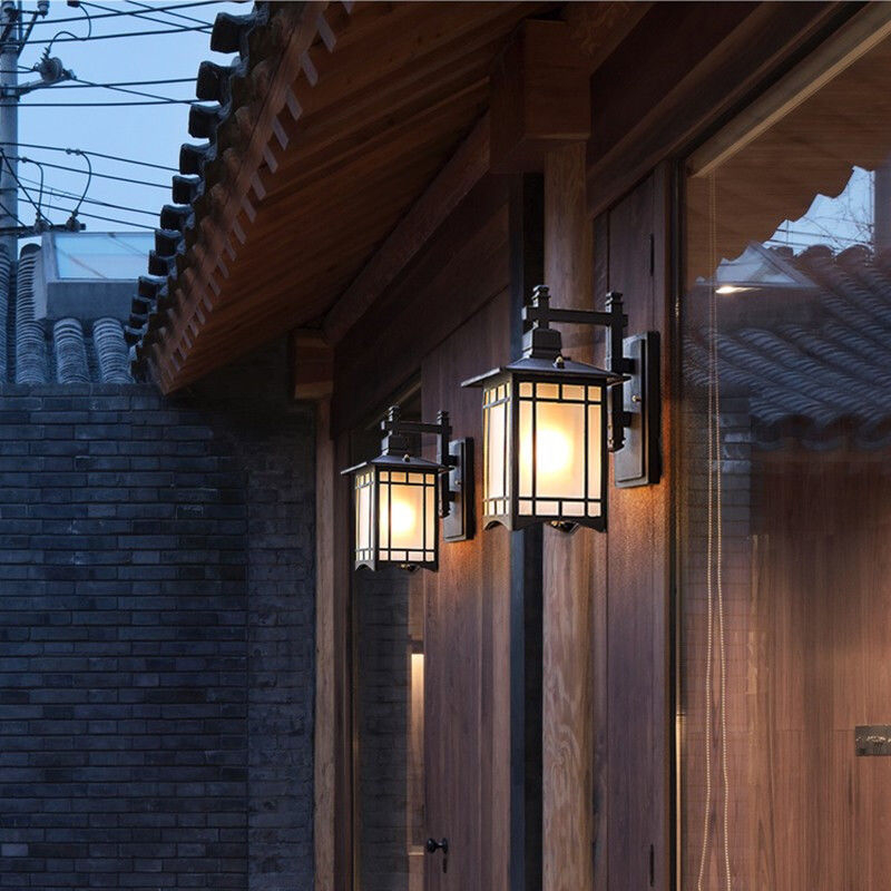 Mingshi JD-2021 Solarna zidna svjetiljka za vanjske prostore – IP65 vodootporna za vrt i balkon, LED 5730, 24–36 sati, 220V, Retro stil nostalgije
