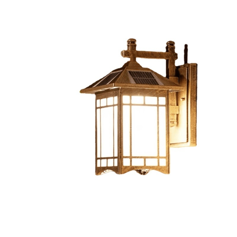 Mingshi JD-2021 Solarna zidna svjetiljka za vanjske prostore – IP65 vodootporna za vrt i balkon, LED 5730, 24–36 sati, 220V, Retro stil nostalgije