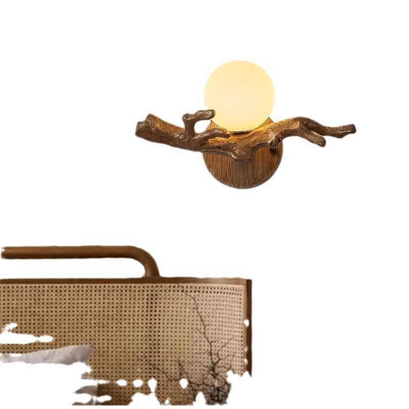 Stenska lampa u stilu wabi-sabi s kineskim zenom za spavaću sobu, uz krevet, balkon i hodnik – retro japanska zidna lampa