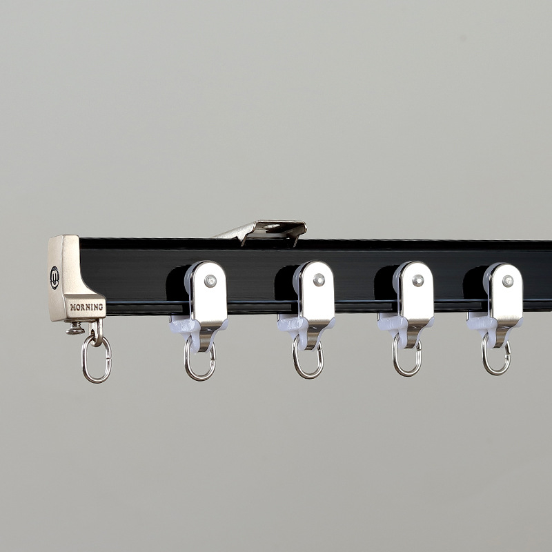 Aluminijska šina za zavjese, U‑oblik glatka vođenje, kukasti stil, L‑oblik kutni prozor/balkon, moderni minimalistički stil