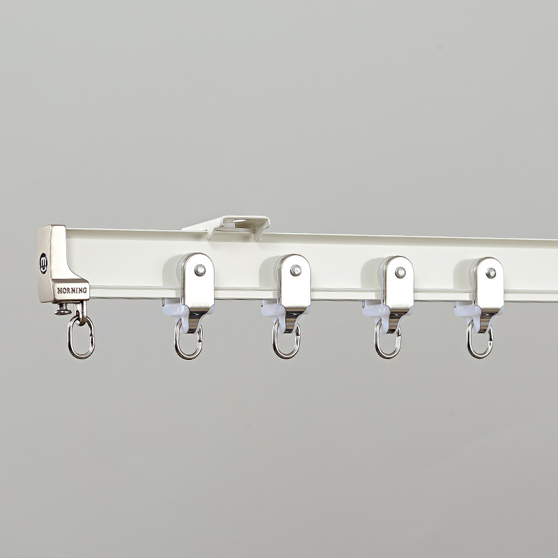 Aluminijska šina za zavjese, U‑oblik glatka vođenje, kukasti stil, L‑oblik kutni prozor/balkon, moderni minimalistički stil