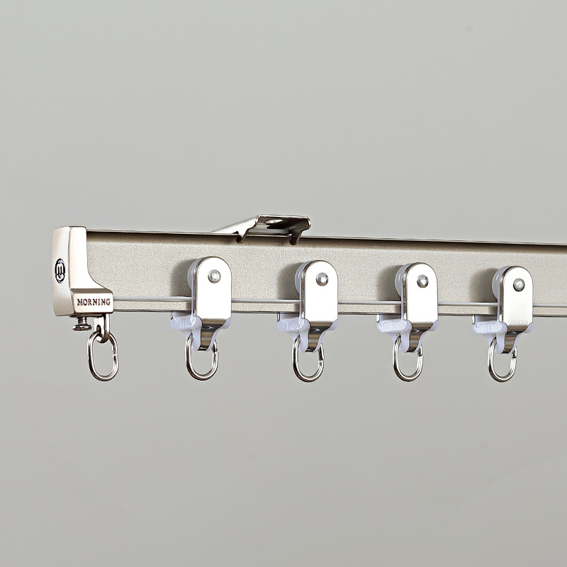 Aluminijska šina za zavjese, U‑oblik glatka vođenje, kukasti stil, L‑oblik kutni prozor/balkon, moderni minimalistički stil