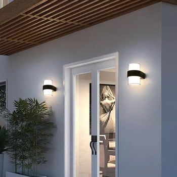 Vanjska zidna svjetiljka, vodootporna, aluminijsko kućište, moderni minimalistički dizajn, 12 LED, 3000K, 5000 lm, IP65