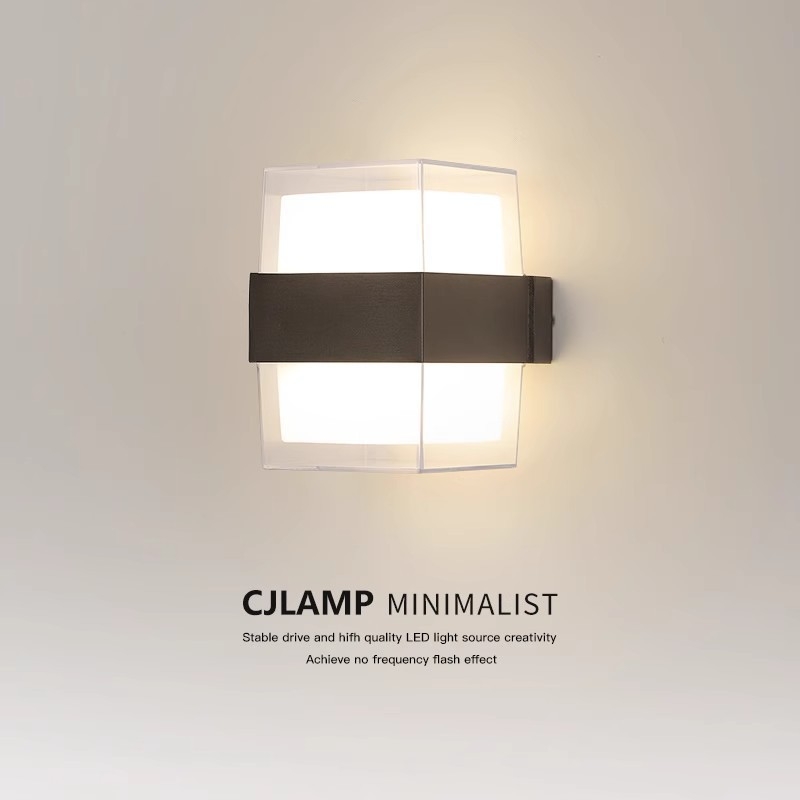 Vanjska zidna svjetiljka, vodootporna, aluminijsko kućište, moderni minimalistički dizajn, 12 LED, 3000K, 5000 lm, IP65