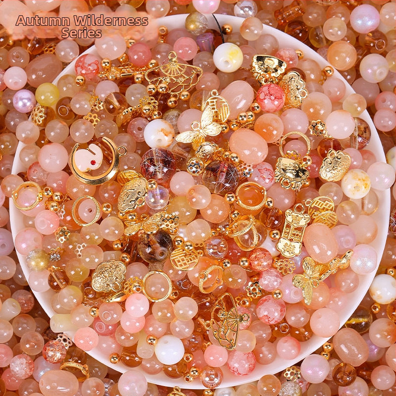 Staklene perle za DIY nakit, dvobojna glazura, 10 mm, labave perle za narukvice