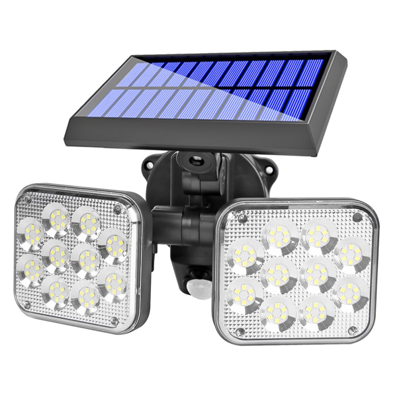 Solarna zidna rasvjeta za vrt, podijeljeno tijelo, rotirajuća LED glava, IP55 vodootporan
