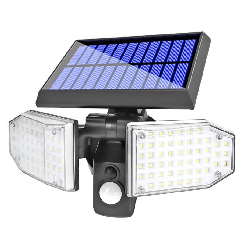 Solarna zidna rasvjeta za vrt, podijeljeno tijelo, rotirajuća LED glava, IP55 vodootporan