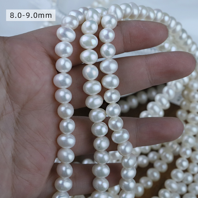 Prirodne slatkovodne perle za izradu nakita, 6–7 mm gotovo okrugle sjajne perle, polugotovi dijelovi za ogrlice
