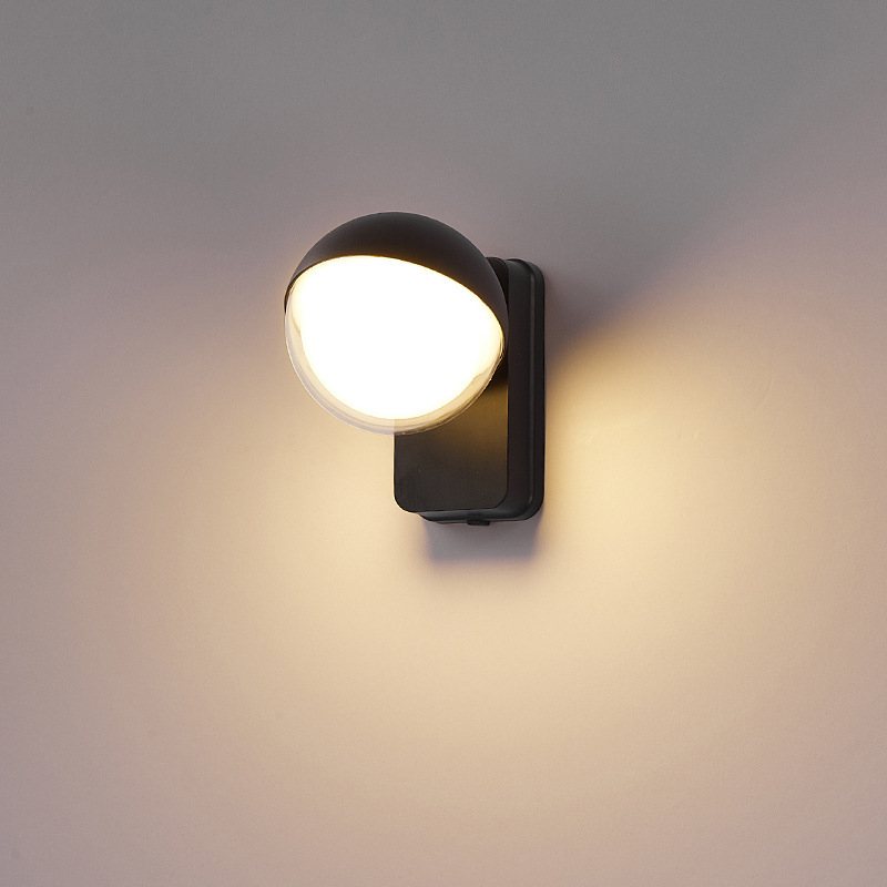 LED moderno minimalističko vanjsko zidno svjetlo, vodootporno, 360° rotacija, senzor pokreta, svjetlo za hodnik/ulaz