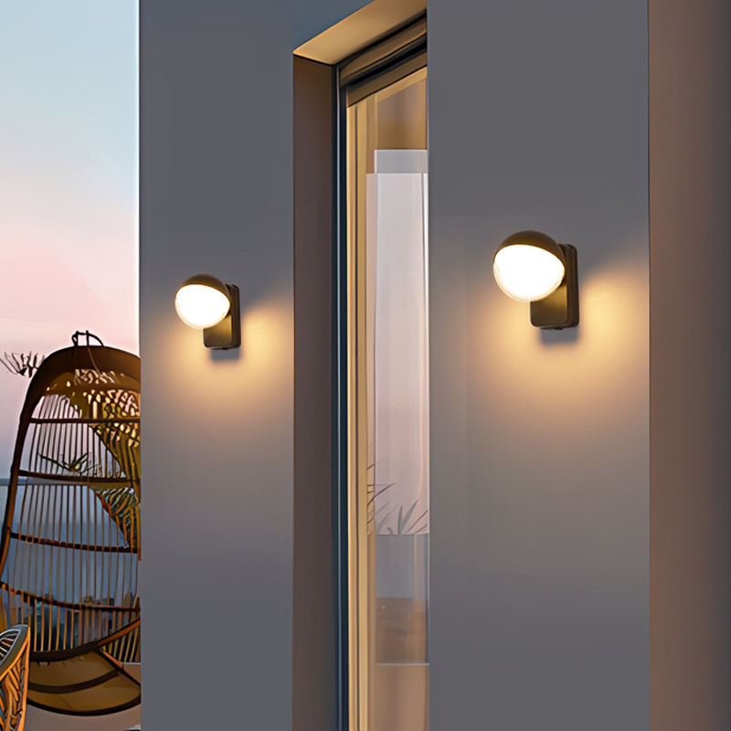 LED moderno minimalističko vanjsko zidno svjetlo, vodootporno, 360° rotacija, senzor pokreta, svjetlo za hodnik/ulaz