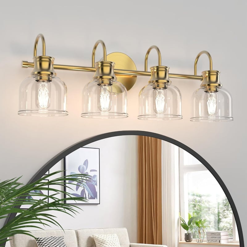 Staklena zidna lampa za spavaću sobu, američki stil, moderni minimalistički dizajn, metalno tijelo, LED, prekidač na zidu, pogodna za hodnik i stubište