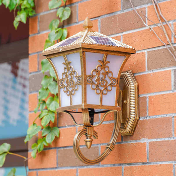 Solarna vanjska zidna svjetiljka, super jaka, vodootporna, za fasadu vile, ulaz, balkon i vrt, retro stila