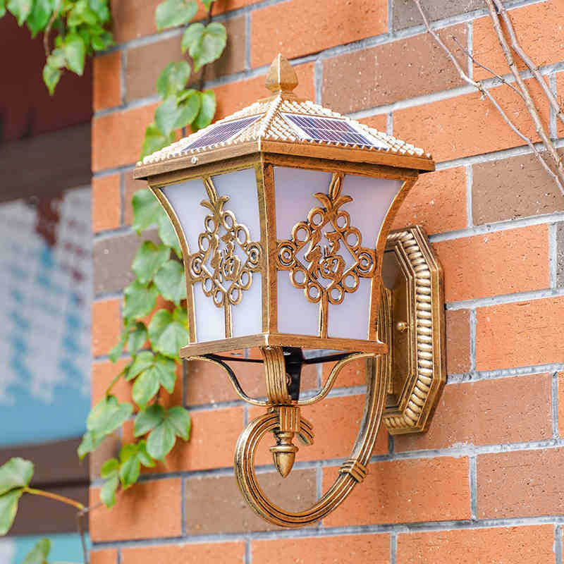 Solarna vanjska zidna svjetiljka, super jaka, vodootporna, za fasadu vile, ulaz, balkon i vrt, retro stila