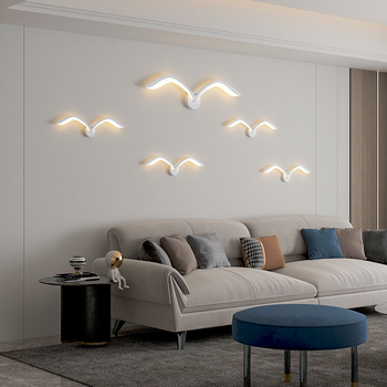 Zidna svjetiljka s galebom – nordijski stil, moderna minimalistička lampa za spavaću sobu, dnevni boravak, balkon, hodnik i stubište